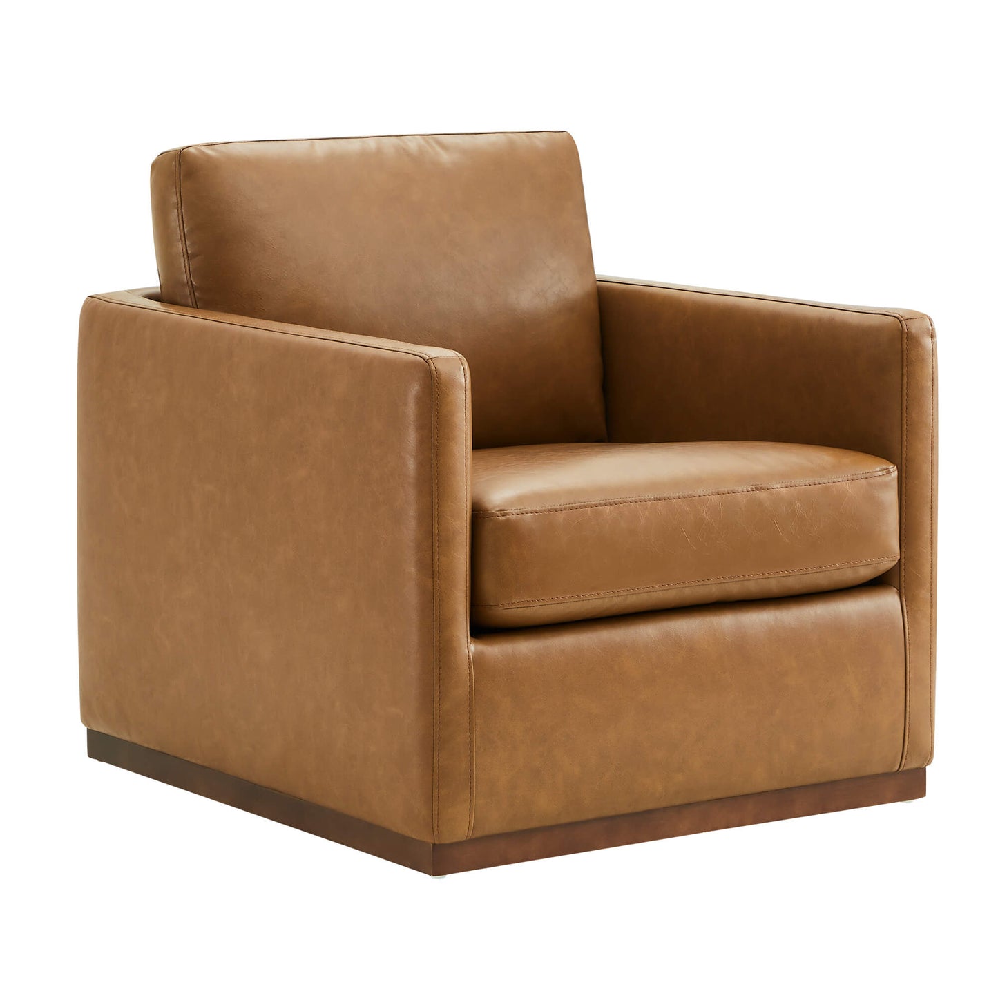 Modern Swivel Accent Chair with Curved Back Design