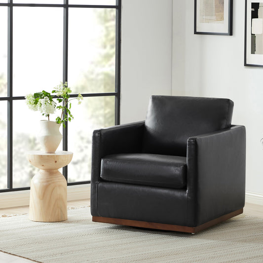 Modern Swivel Accent Chair with Curved Back Design