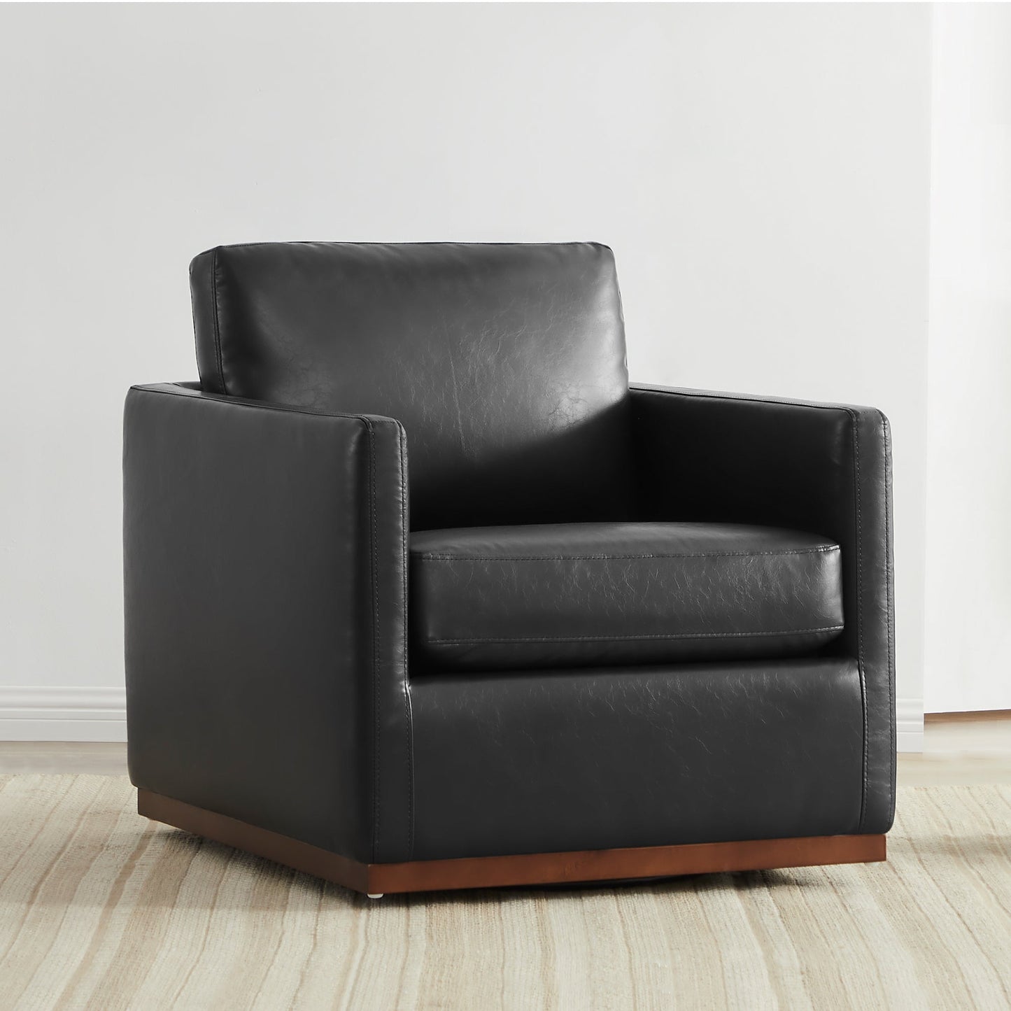 Modern Swivel Accent Chair with Curved Back Design