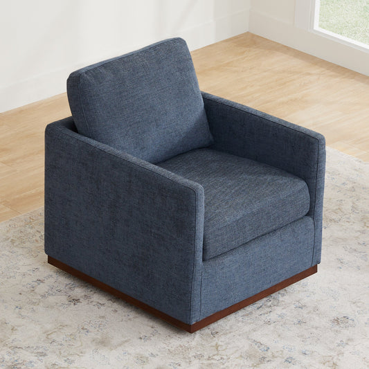 Modern Swivel Accent Chair with Curved Back Design