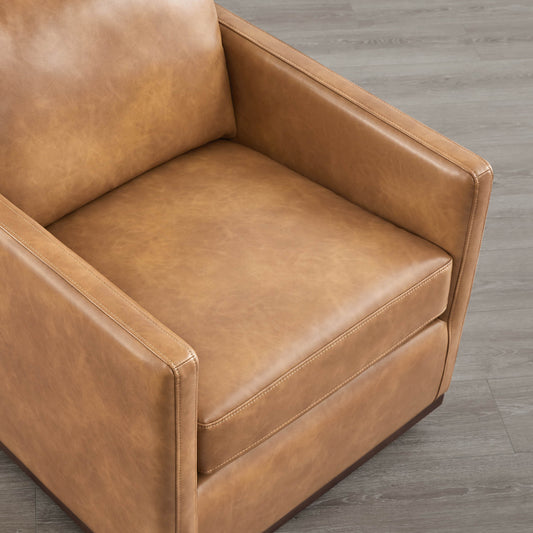 Modern Swivel Accent Chair with Curved Back Design
