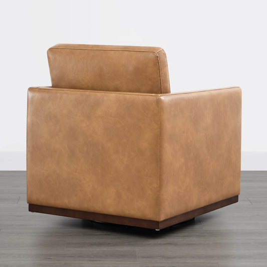 Modern Swivel Accent Chair with Curved Back Design
