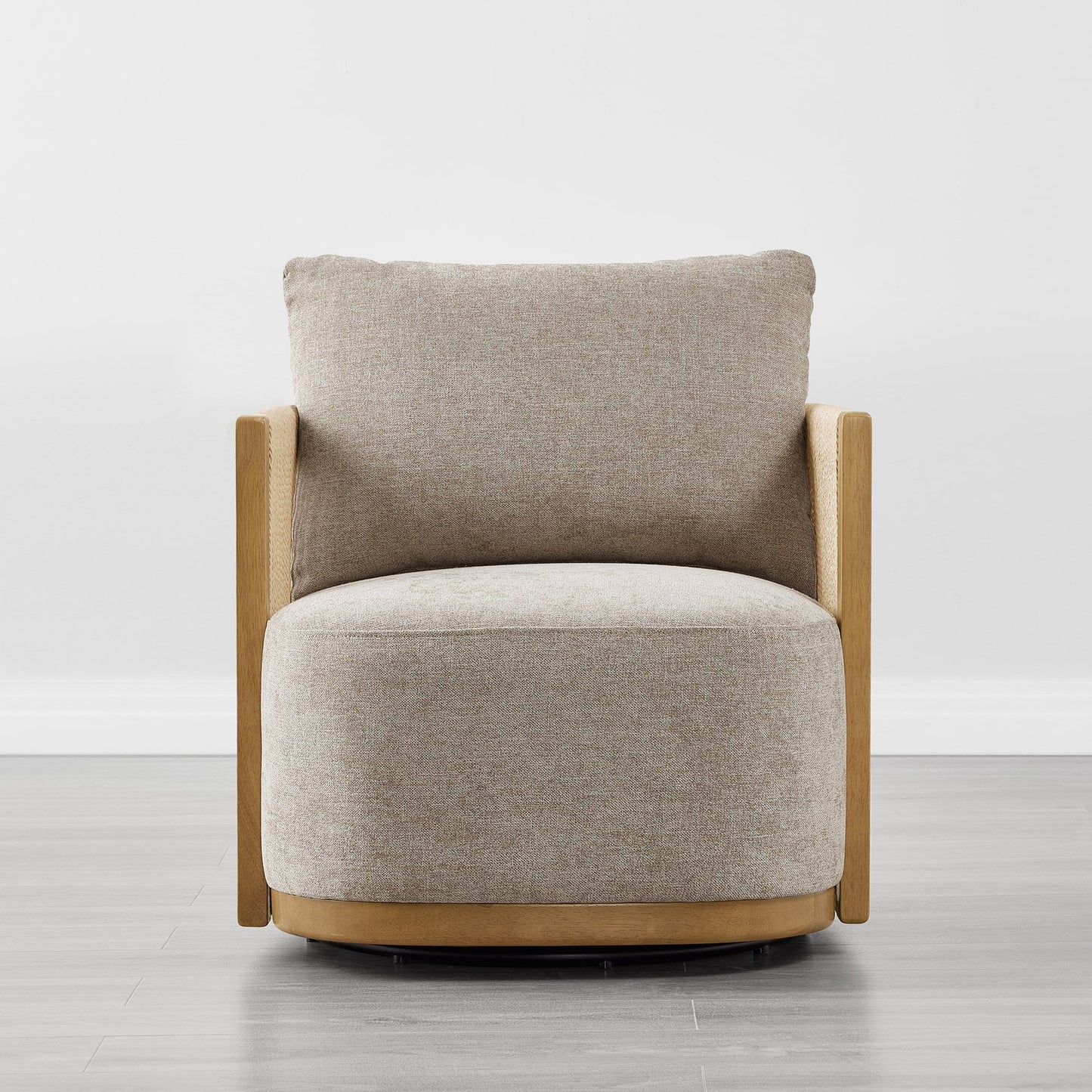 Modern Swivel Accent Chair with Rope Detailing