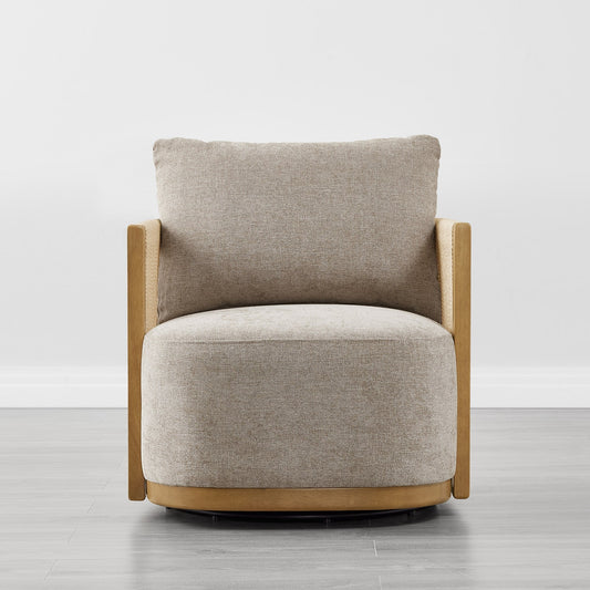 Modern Swivel Accent Chair with Rope Detailing