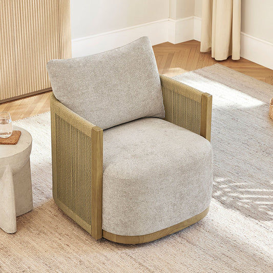Modern Swivel Accent Chair with Rope Detailing