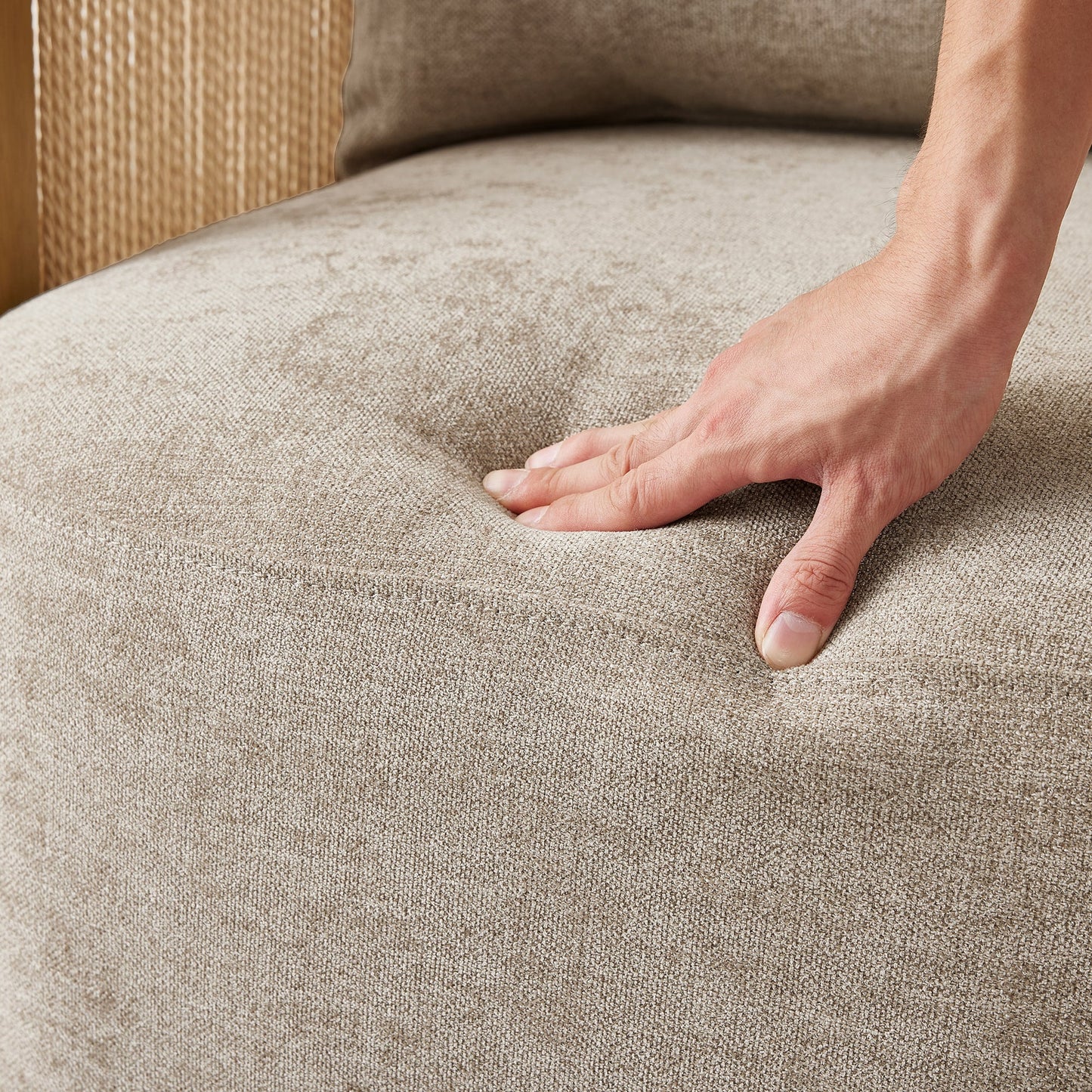 Modern Swivel Accent Chair with Rope Detailing