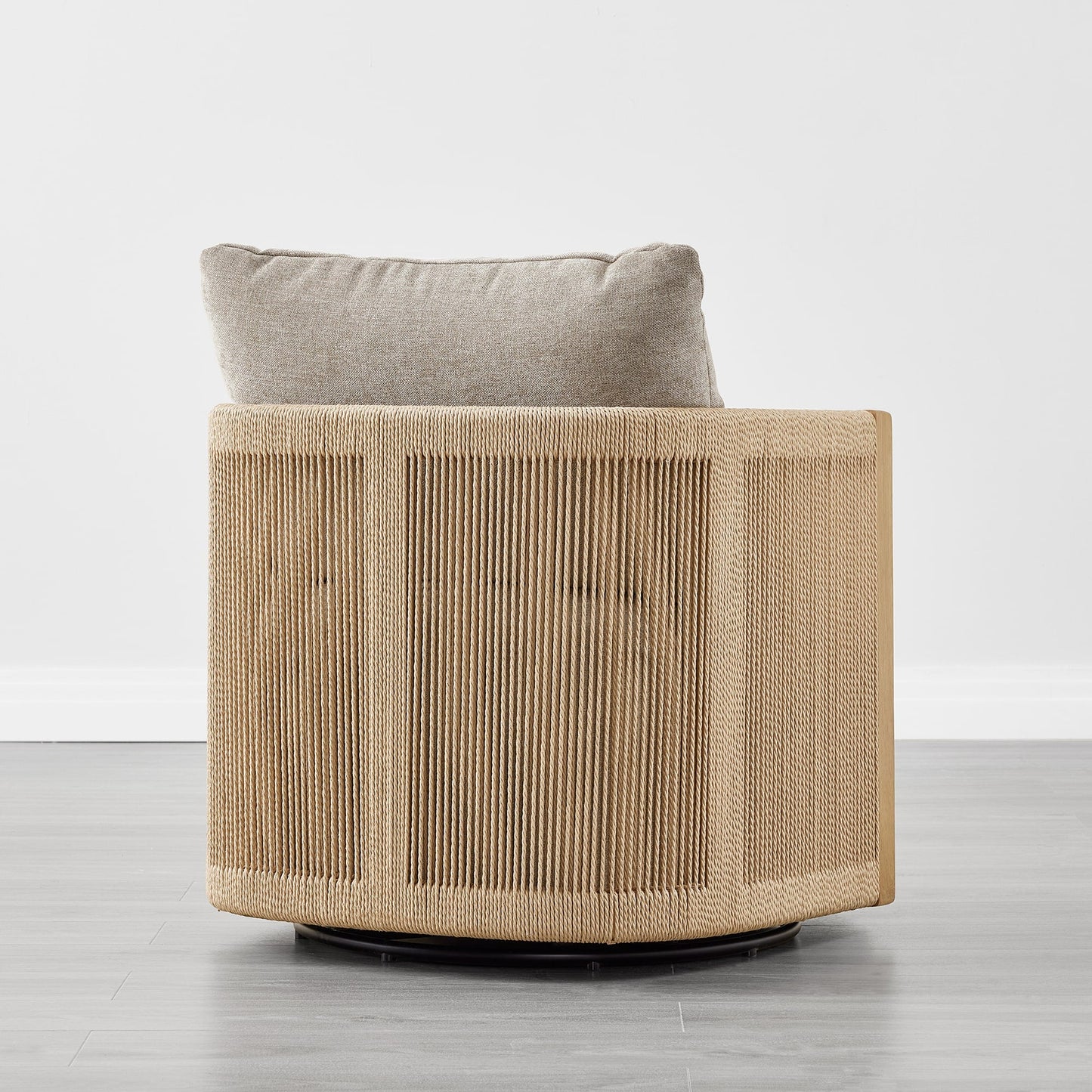 Modern Swivel Accent Chair with Rope Detailing