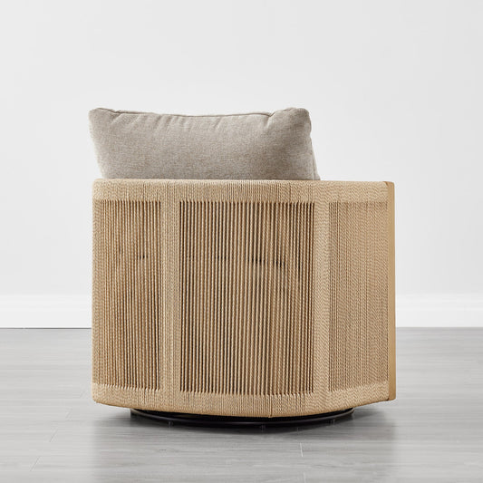 Modern Swivel Accent Chair with Rope Detailing