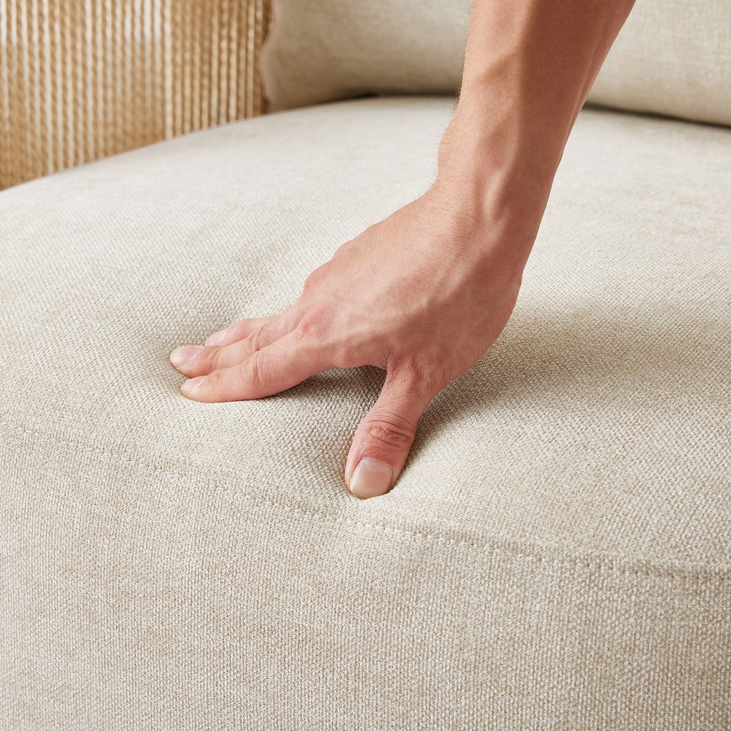 Modern Swivel Accent Chair with Rope Detailing
