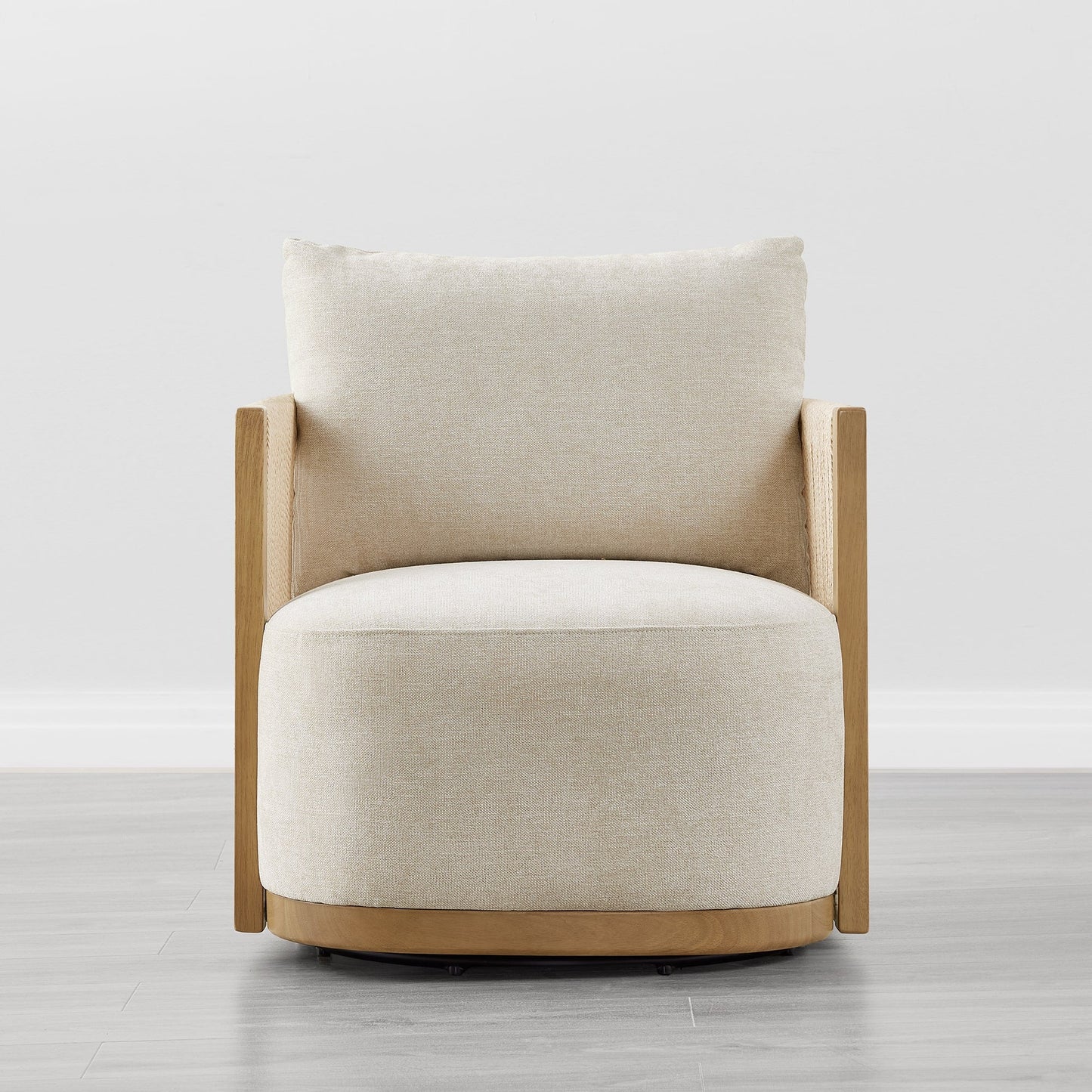 Modern Swivel Accent Chair with Rope Detailing