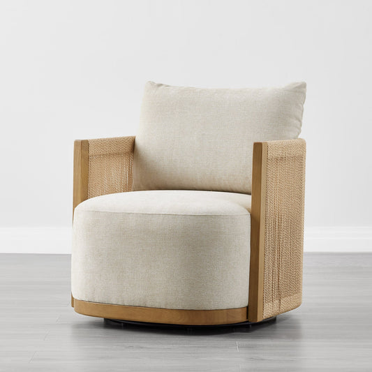 Modern Swivel Accent Chair with Rope Detailing