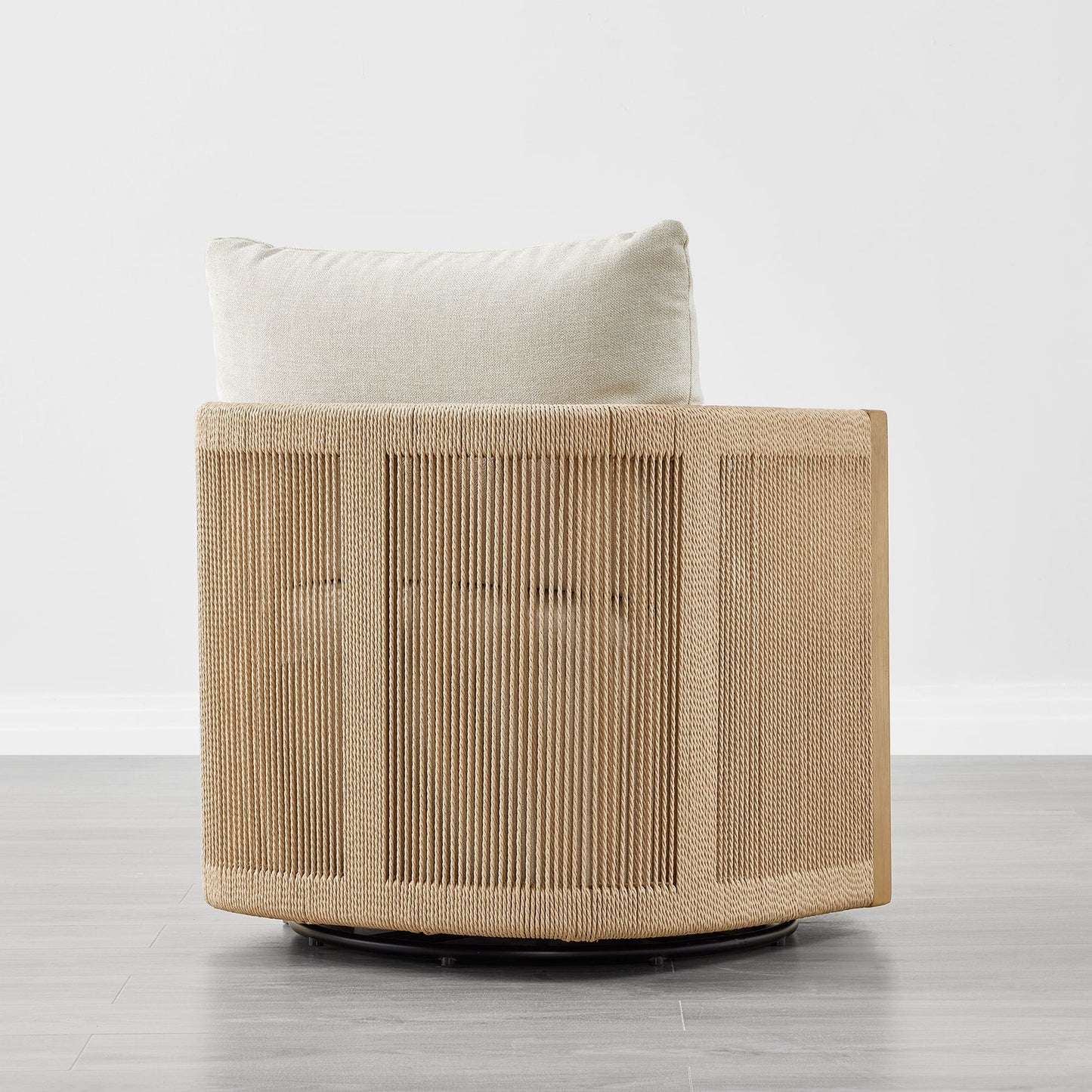 Modern Swivel Accent Chair with Rope Detailing
