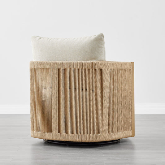 Modern Swivel Accent Chair with Rope Detailing