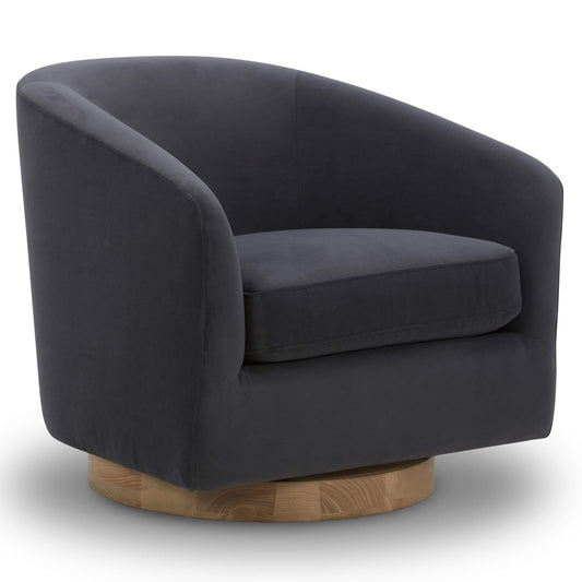 Modern Swivel Accent Chair with Soft Fabric Upholstery