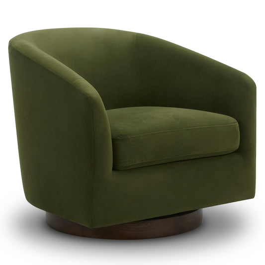 Modern Swivel Accent Chair with Soft Fabric Upholstery