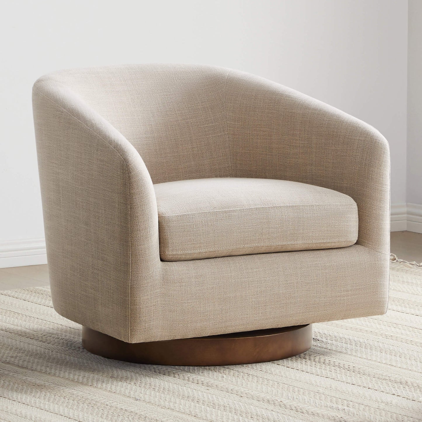 Modern Swivel Accent Chair with Soft Fabric Upholstery