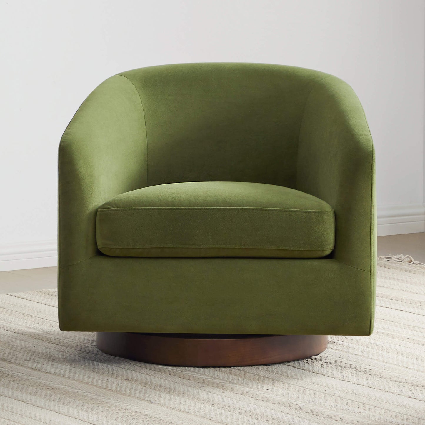 Modern Swivel Accent Chair with Soft Fabric Upholstery