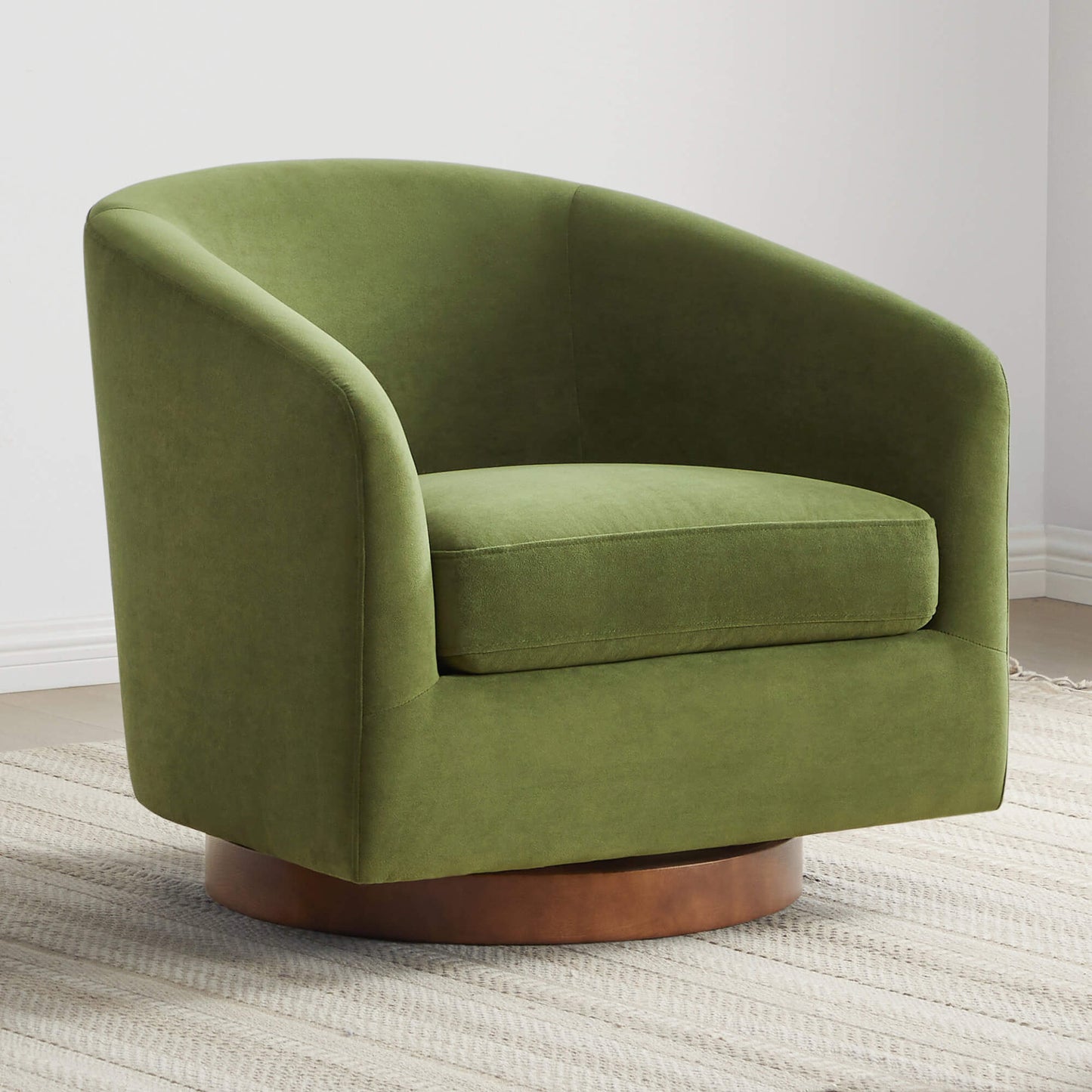 Modern Swivel Accent Chair with Soft Fabric Upholstery
