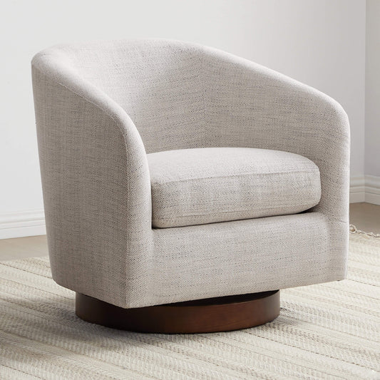 Modern Swivel Accent Chair with Soft Fabric Upholstery