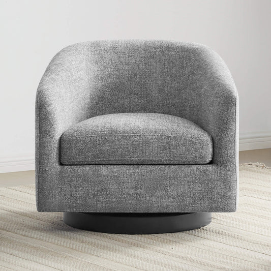 Modern Swivel Accent Chair with Soft Fabric Upholstery