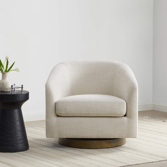 Modern Swivel Accent Chair with Soft Fabric Upholstery