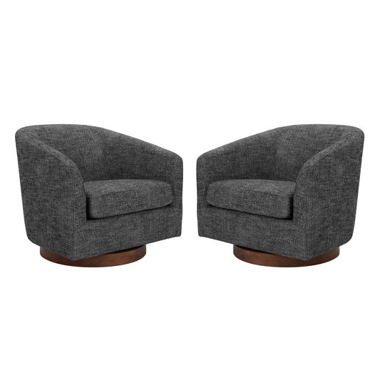 Modern Swivel Accent Chair with Soft Fabric Upholstery