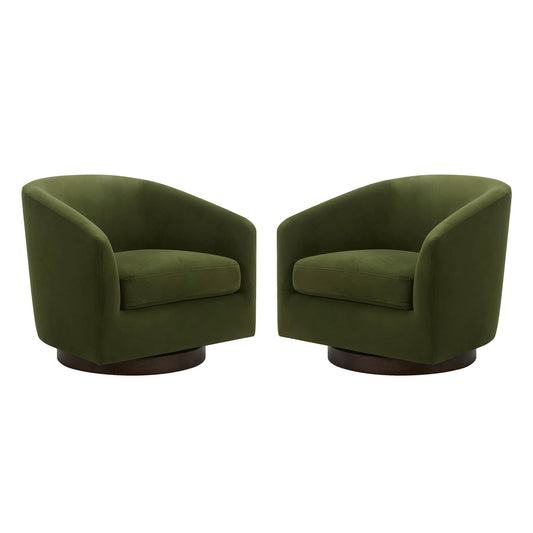 Modern Swivel Accent Chair with Soft Fabric Upholstery