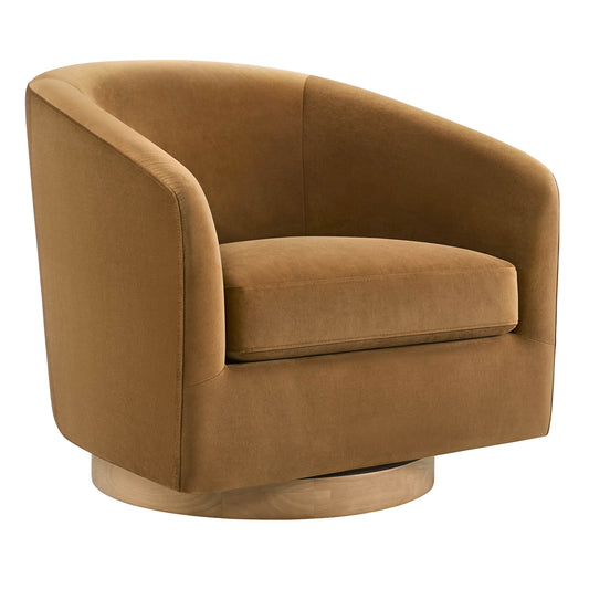 Modern Swivel Accent Chair with Soft Fabric Upholstery