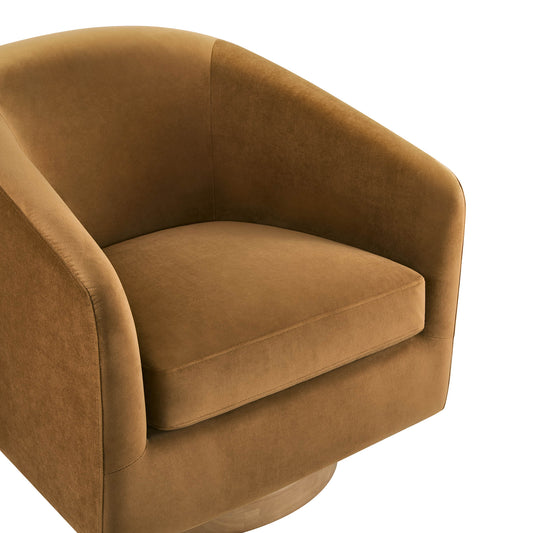 Modern Swivel Accent Chair with Soft Fabric Upholstery