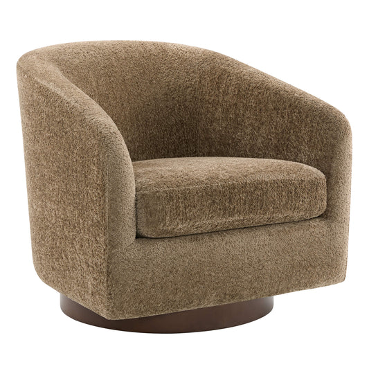 Modern Swivel Accent Chair with Soft Fabric Upholstery