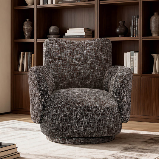 Modern Swivel Armchair with Upholstered Seat