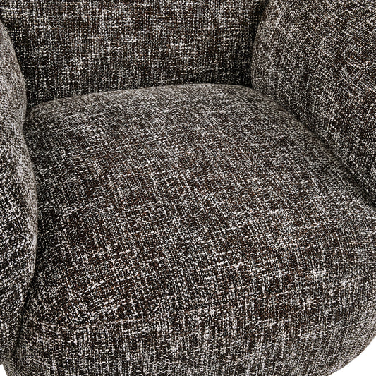 Modern Swivel Armchair with Upholstered Seat