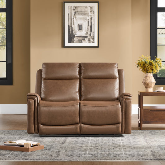 Modern Top-Grain Leather Zero Gravity Reclining Sofa