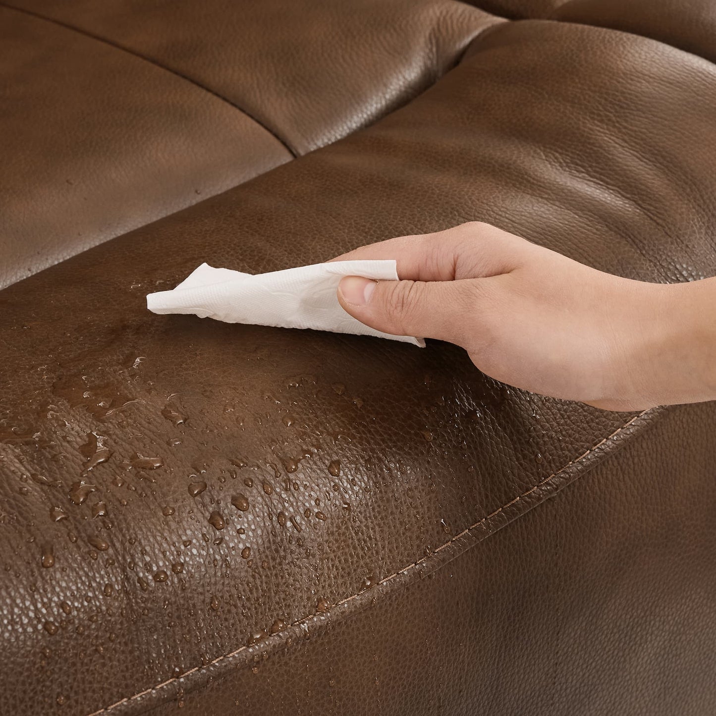 Modern Top-Grain Leather Zero Gravity Reclining Sofa