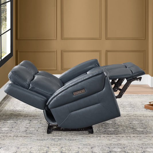 Modern Top-Grain Leather Zero Gravity Reclining Sofa