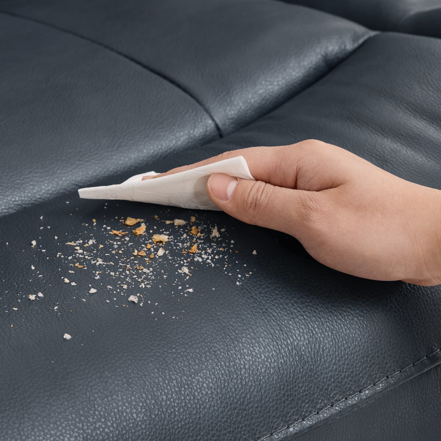 Modern Top-Grain Leather Zero Gravity Reclining Sofa
