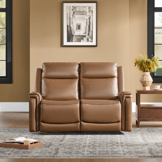 Modern Top-Grain Leather Zero Gravity Reclining Sofa