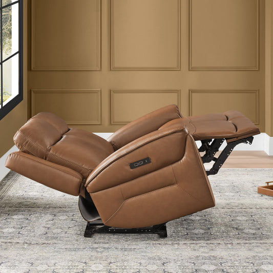 Modern Top-Grain Leather Zero Gravity Reclining Sofa