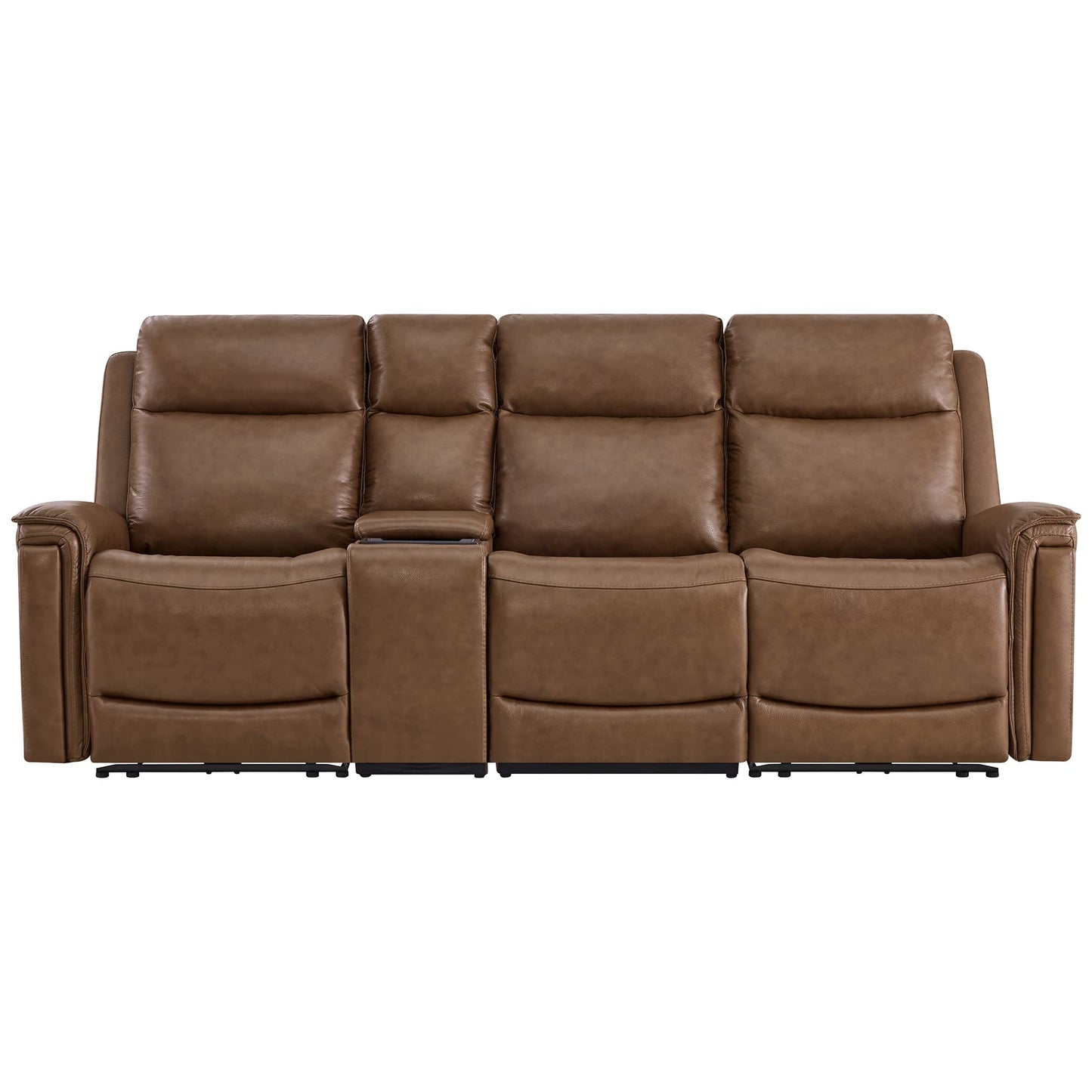 Modern Top-Grain Leather Zero Gravity Reclining Sofa
