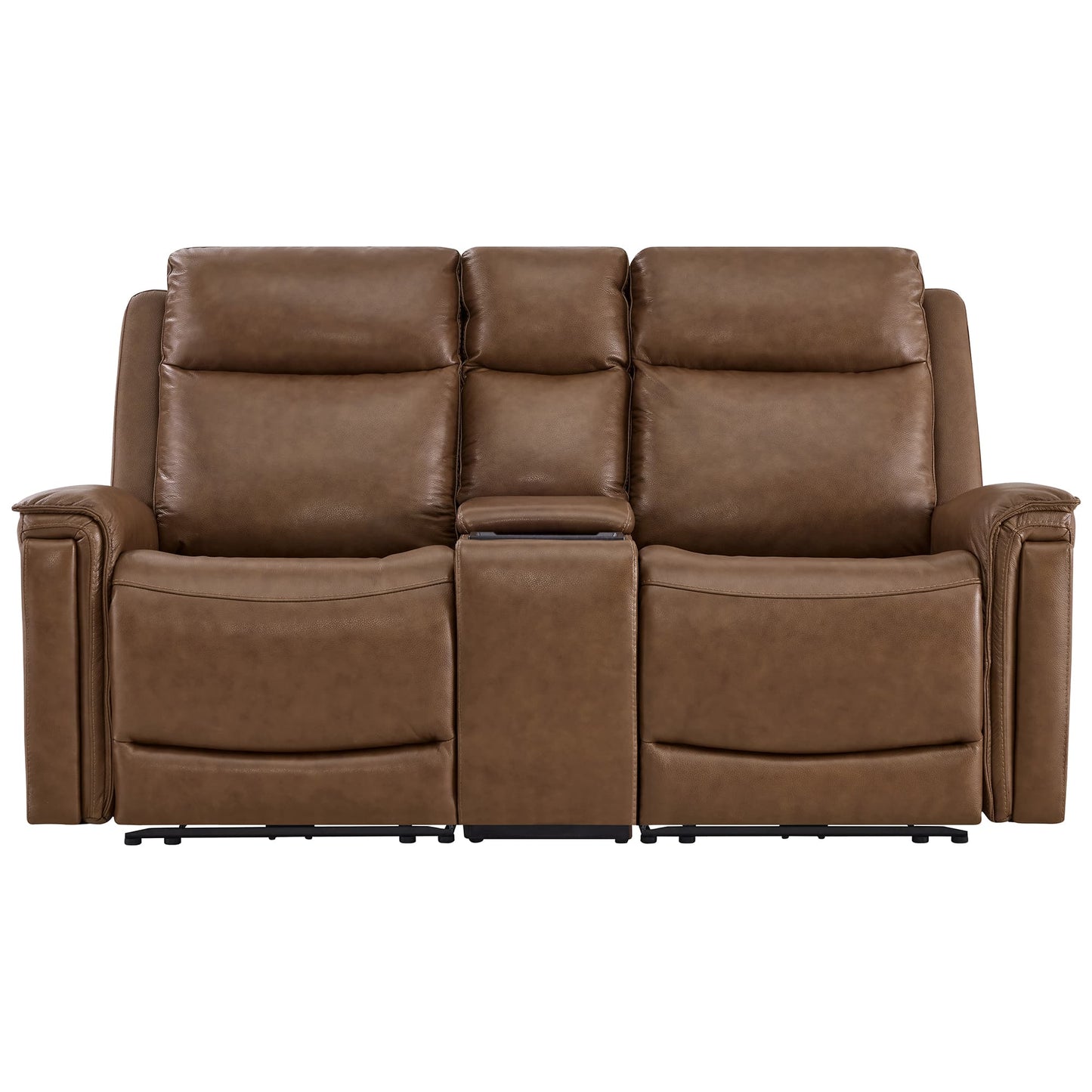Modern Top-Grain Leather Zero Gravity Reclining Sofa