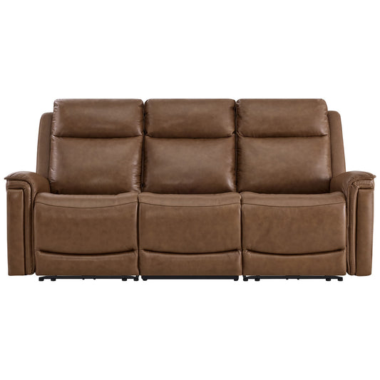 Modern Top-Grain Leather Zero Gravity Reclining Sofa