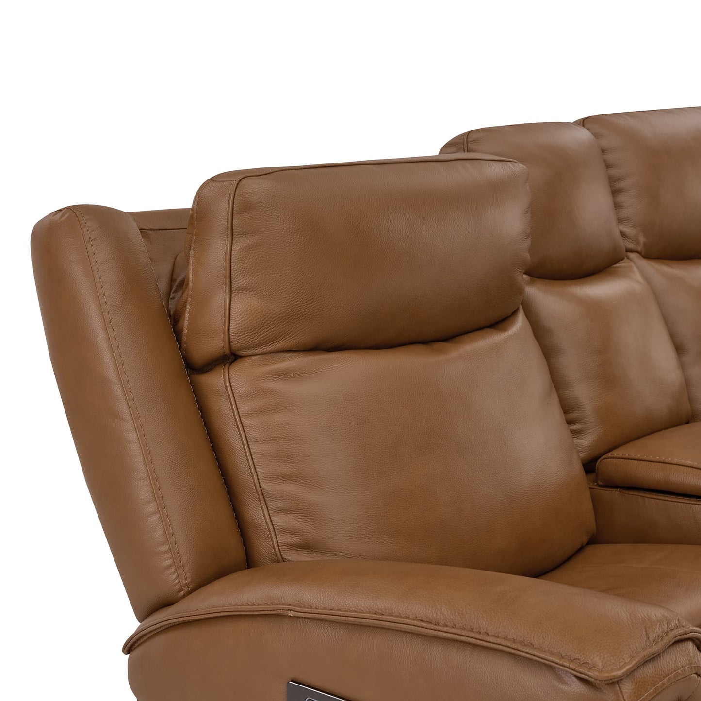 Modern Top-Grain Leather Zero Gravity Reclining Sofa
