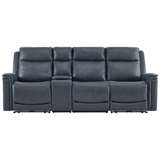 Modern Top-Grain Leather Zero Gravity Reclining Sofa