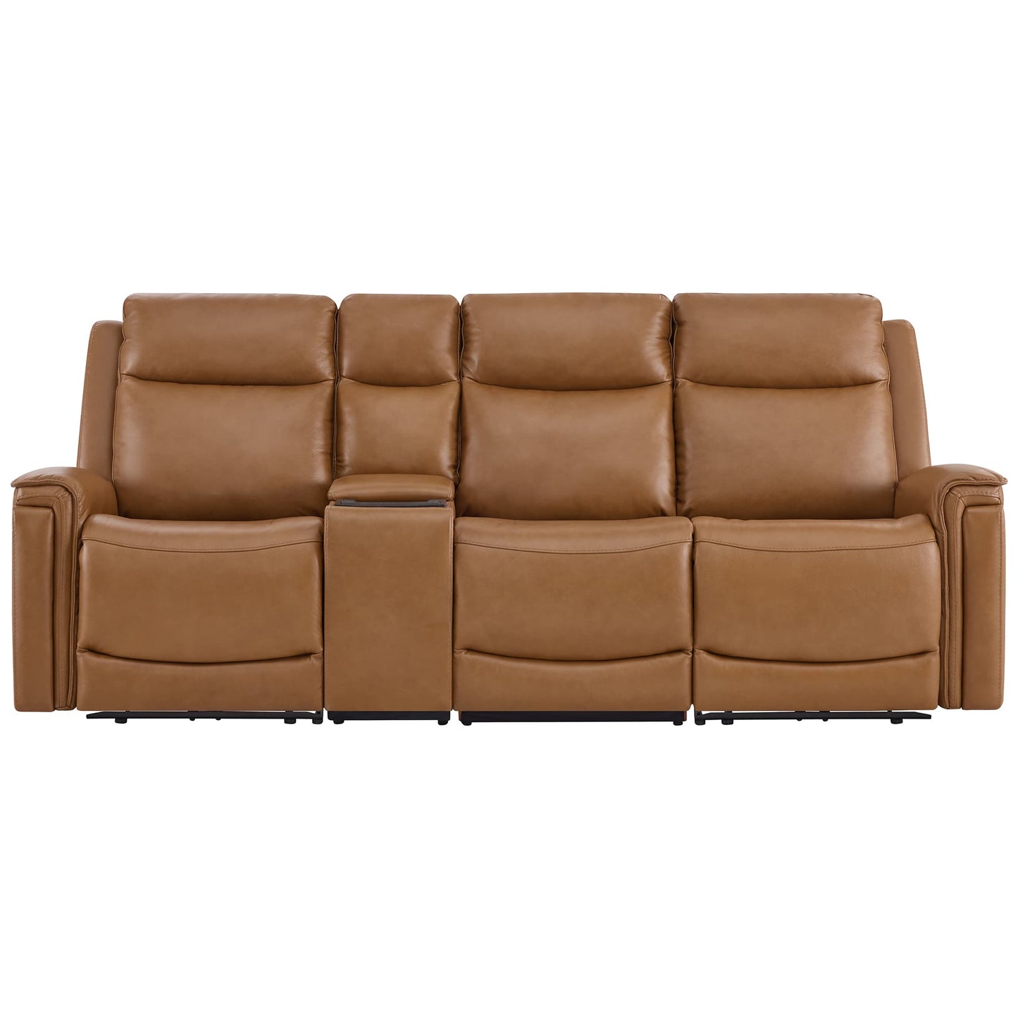 Modern Top-Grain Leather Zero Gravity Reclining Sofa