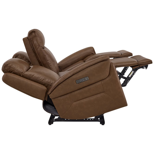 Modern Top-Grain Leather Zero Gravity Reclining Sofa