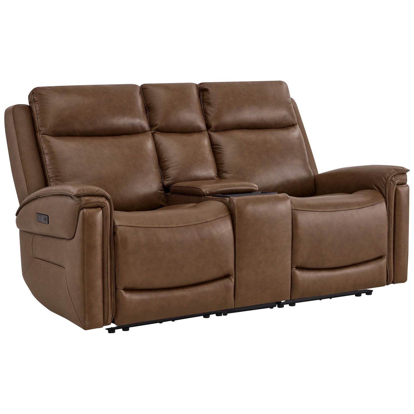Modern Top-Grain Leather Zero Gravity Reclining Sofa