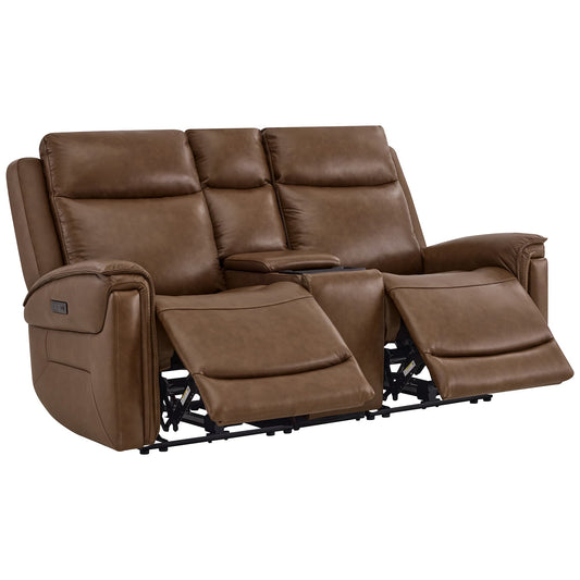 Modern Top-Grain Leather Zero Gravity Reclining Sofa