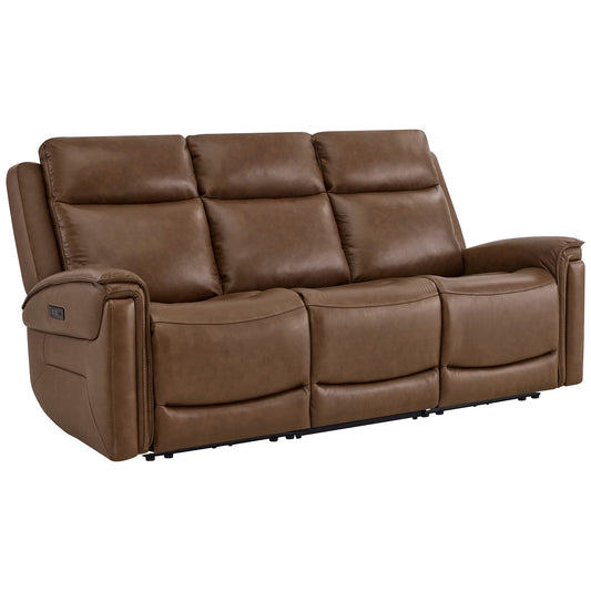 Modern Top-Grain Leather Zero Gravity Reclining Sofa