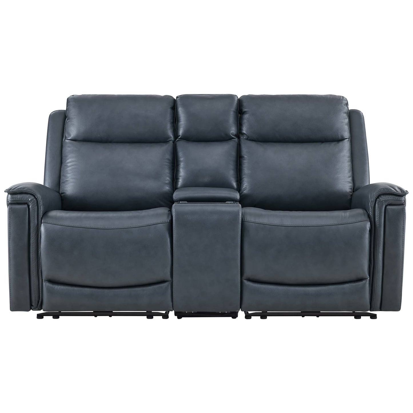 Modern Top-Grain Leather Zero Gravity Reclining Sofa