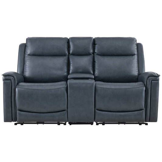 Modern Top-Grain Leather Zero Gravity Reclining Sofa